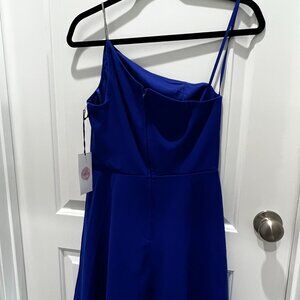 Crystal Sky. Size Small. Color - Royal Blue. One Shoulder Strap.